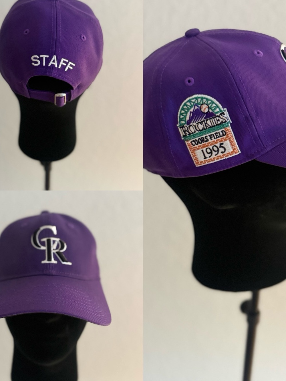Colorado Rockies Purple Staff Baseball Cap with 1995 Coors Field Patch